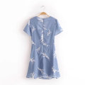 Short Sleeve V-neck Printed Fashion Casual Dress